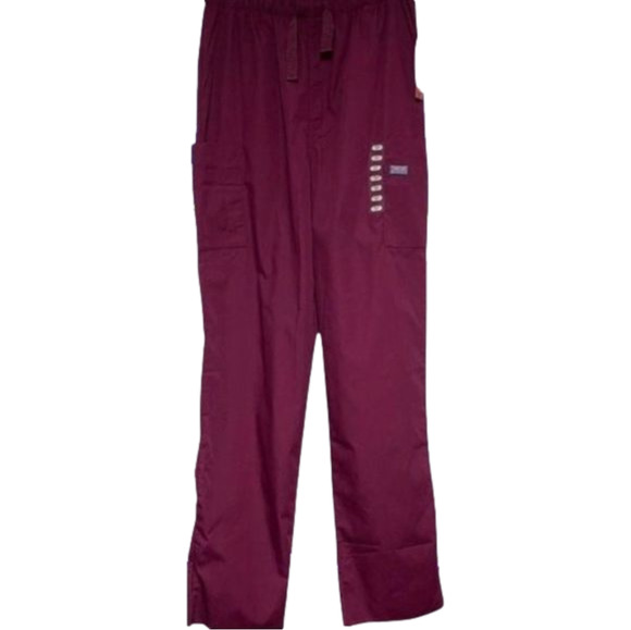 CHEROKEE Scrubs Pants Men's Fit Tall Wine Size M - Picture 1 of 8